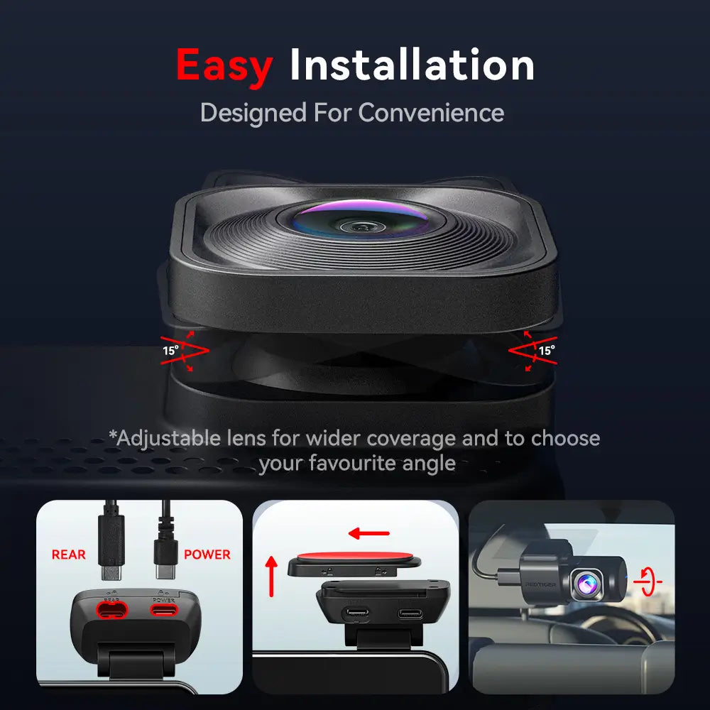 Redtiger ViewClear 70 4K Dual HDR 5.8Ghz WiFi-6 Hyper Night Clarity Dual Dash Cam