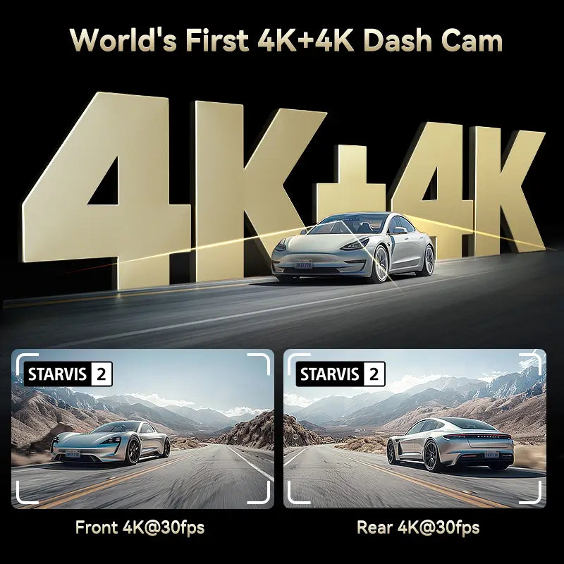 F77 STARVIS 2 4K+4K Dual IMX678 Sprachsteuerung 5,8 GHz Hochgeschwindigkeits-WLAN-Dashcam
