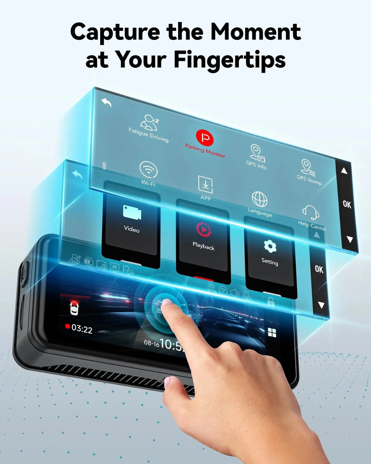 Redtiger F8 5G Wifi Touch Screen 4K Front Dash Cam
