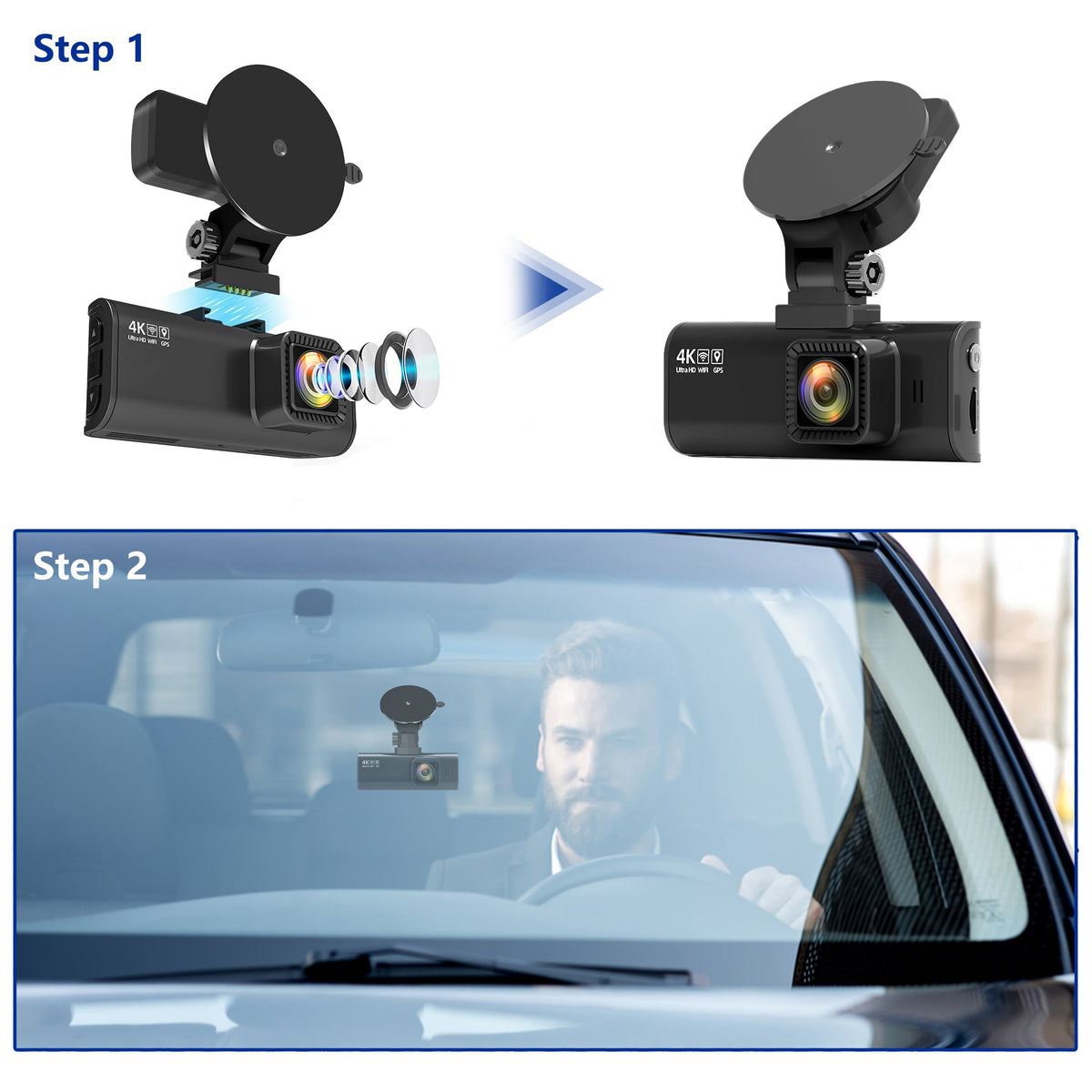 Redtiger F7N/F17 Dash Cam Suction Mount with GPS Module Accessories REDTIGER Dash Cam