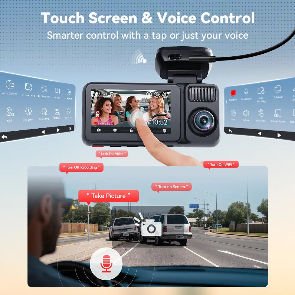 Redtiger F17 Plus 4-Channel Dash Cam with 2.7K Front Recording & Sony STARVIS 2