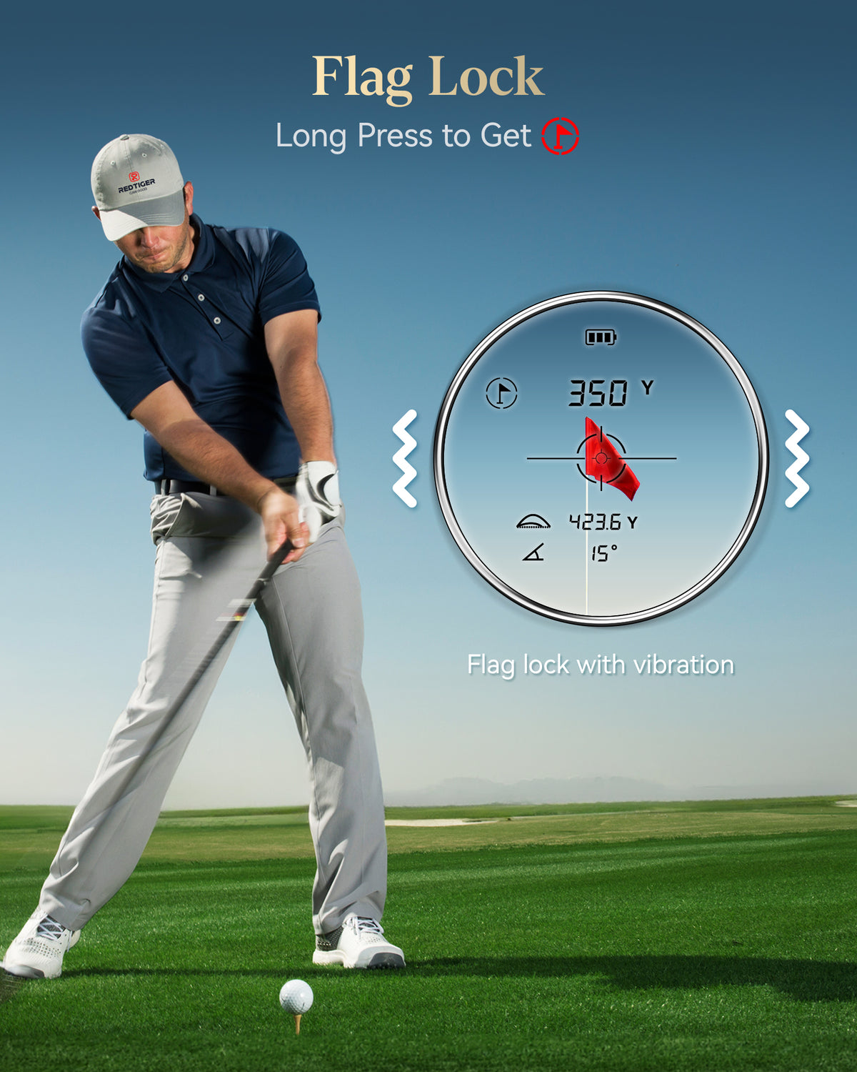 Redtiger Light-Adaptive Upgraded Laser Golf Rangefinder For 1200 Yards