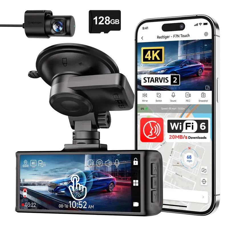 Redtiger F7NT Touch Screen 4K Dual Dash Cam