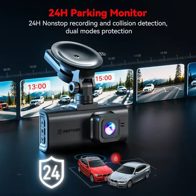 Redtiger F7NT Scáileán Tadhaill 4K Dual Dash Cam