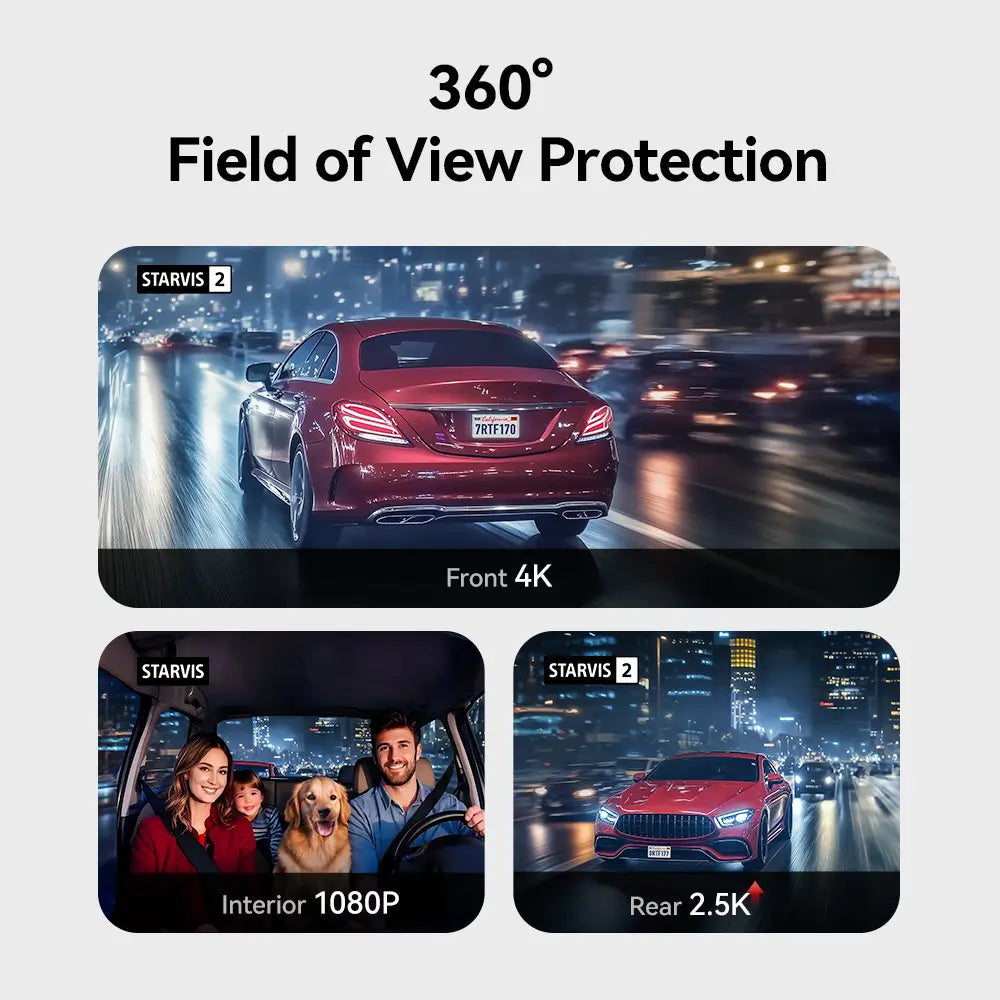 Redtiger F17 Elite 3-Channel 4K+2.5K+1080P 24/7 Ultra-Colour Wi-Fi 6 Dash Cam