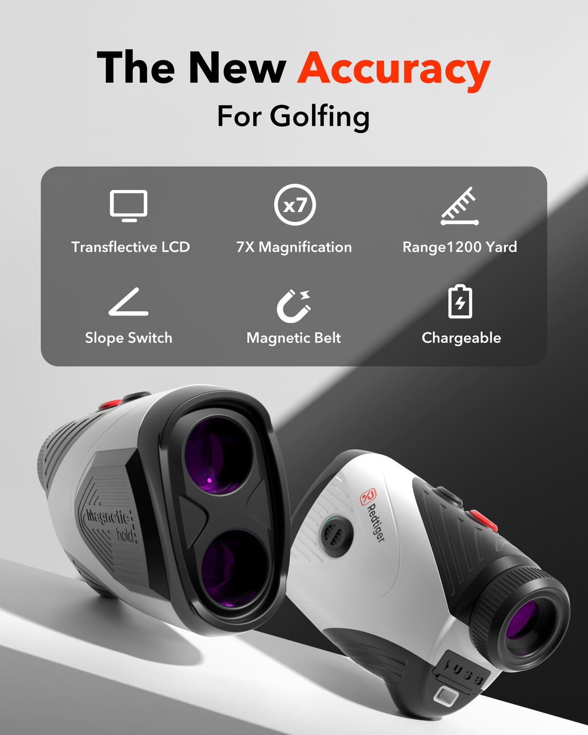 REDTIGER Télémètre de golf avec compensation de pente, télémètre laser de golf 1200 yards, grossissement 7x, très vendu REDTIGER caméra embarquée   