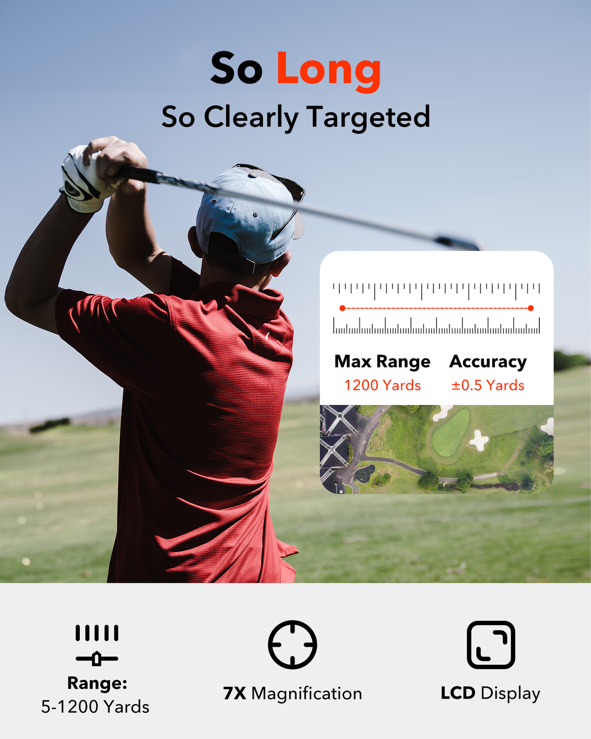 REDTIGER Télémètre de golf avec pente, télémètre laser de golf 1200 Yards, grossissement 7X, meilleures ventes REDTIGER Dash Cam   